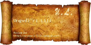 Ungvári Lili névjegykártya