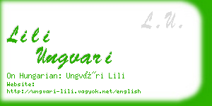 lili ungvari business card